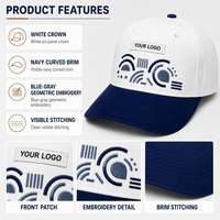 Casquette de baseball bicolore en gros avec logo personnalisé pour usage quotidien décontracté