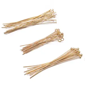 Stainless Steel DIY Jewelry Accessories Bead Pin Needle 18k Gold Ball Head Needle Pin Straight T Pins For Jewelry Making