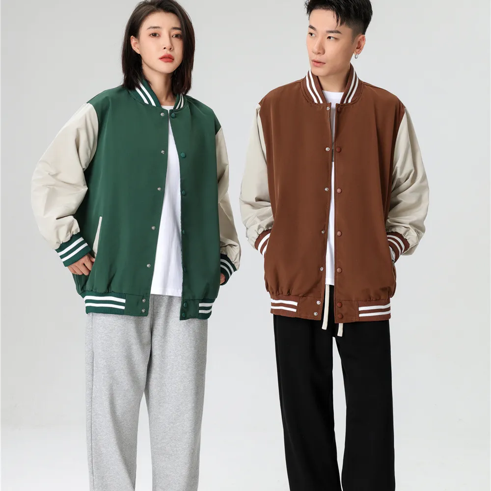 Uniforme de béisbol de invierno para hombre, versión coreana, chaqueta de contraste de color de lana de algodón fino Delgado, chaqueta de moda para hombres jóvenes