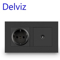 Prise électrique Delviz, Module personnalisable, 110 ~ 250V AC, prise de télévision par câble européenne, prise d'alimentation murale Standard ue 16a