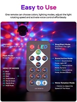 Lumière stroboscopique DJ colorée activée par la musique avec télécommande, boule lumineuse DiscoMagic pour fête, maison, anniversaire, mariage, bar