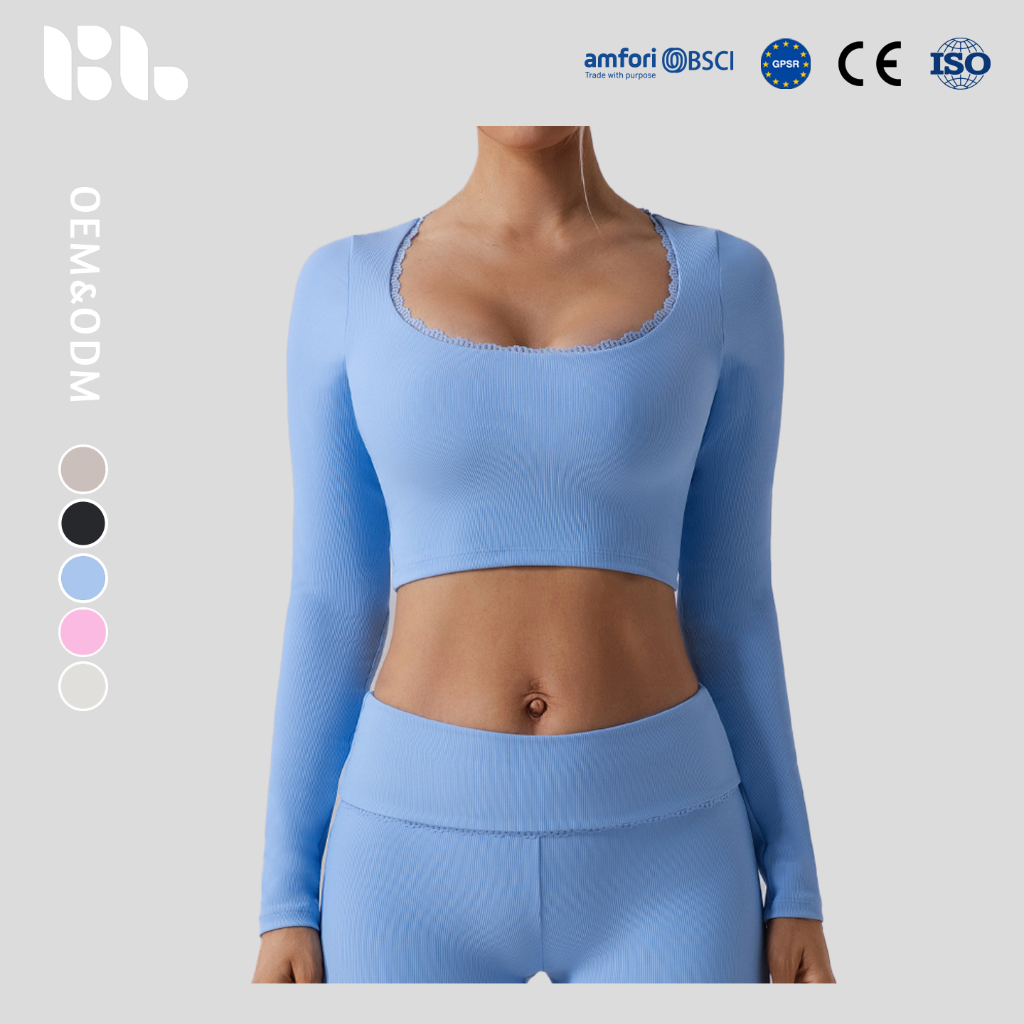 Women's Fall Winter New Ribbed Long Sleeve Top, Breathable Quick Dry Yoga Shirt for Running, Workout & Fitness