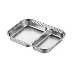 304 Edelstahl 2 <span class=keywords><strong>3</strong></span>-fach geteilte Snack platte Kleines Essens tablett für Kinder Schul büro Mahlzeit Servieren - Product Image 3