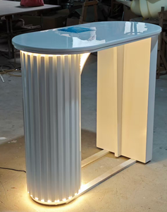 Modern White PU Leather Nail Table Salon Workstation Beauty <b>Desk</b> <b>with</b> <b>Drawers</b> and Tray Storage Commercial - Product Image 3