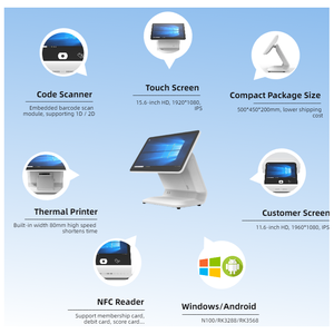 Terminal de point de vente tout-en-un de 15,6 pouces avec imprimante, caméra, NFC, SDK Android 11 pour les restaurants et les supermarchés - Product Image 6