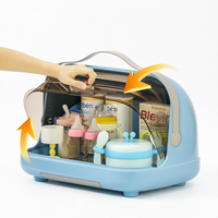 Boîte de rangement pour biberons avec couvercle, séchoir à biberons portable, plateau de drainage, organisateur de couverts pour la cuisine