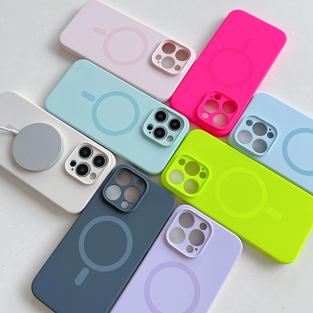 High Quality Liquid Silicone Strong Magnetic Phone case Wireless Charger case for iPhone 16 Pro Max 16 Plus 16 Pro 1514 13