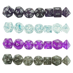 Bộ Xúc Xắc Đa Diện Tùy Chỉnh Mới Bộ Trò Chơi Xúc Xắc Bằng Đá Nhựa Dnd D4 D6 D8 D10 D12 D20 Lấp Lánh Màu Trong Suốt Cho Casino <span class=keywords><strong>Rpg</strong></span> - Product Image 3
