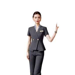 Stewardess Uniform Women Summer 2026 Three Quarter Sleeve Skirt Pants Set Professional Workwear For Commute With Label - Product Image 5
