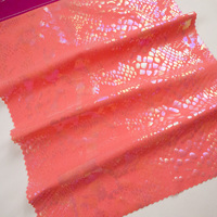 Tissu en poly spandex à imprimé sublimation et métallique, avec un design personnalisé en peau de serpent, couleurs dégradées, brillant, pour le sport