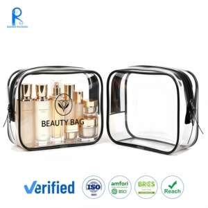 OEM Factory Custom Clear PVC <b>Makeup</b> <b>Bag</b> Portable Waterproof Zipper Toiletry Pouch Personalized Luxury Beauty Travel Cosmetic <b>Bag</b> - Product Image 1