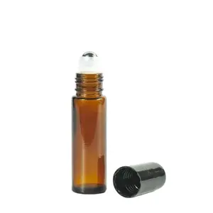 Parfüm uçucu yağlar için 5ml 10ml Amber cam şişe Botellas kozmetik kavanozlar şişeler üzerinde boş silindir Bal