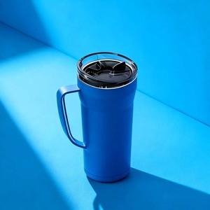 BPA Free 20oz/600ml Tumbler Powder Coated Vacuum <b>Double</b> Layer Stainless Steel Cup with Handle - Product Image 4