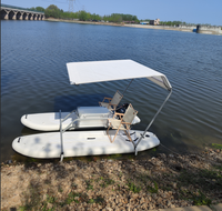 Kayak gonflable personnalisé épaissi en PVC de 3.2m et bateau à double coque Plate-forme de pêche gonflable de loisirs Installations d'amusement aquatique
