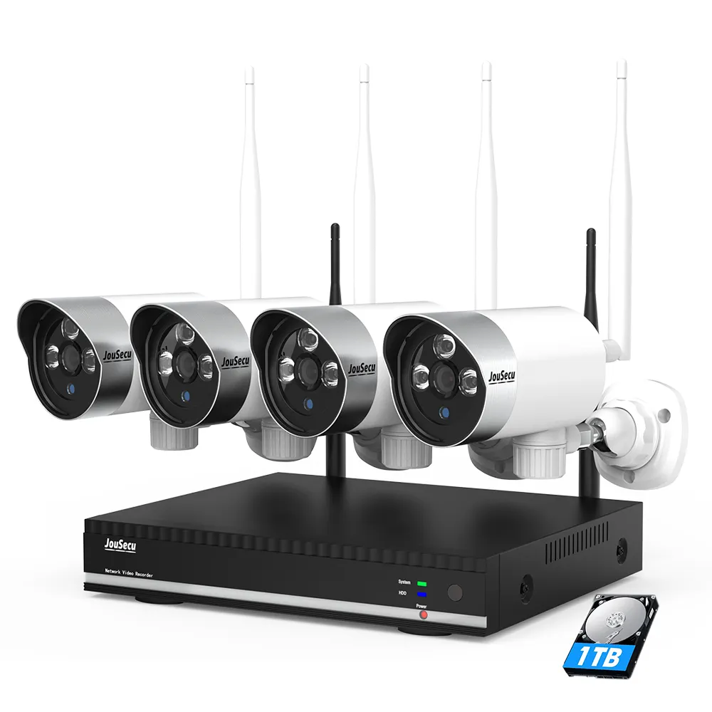 홈 보안 카메라 보안 와이파이 카메라 2MP 와이파이 무선 Nvr 키트 야외 실내 와이파이 Nvr 키트 감시 시스템
