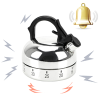 Alat Dapur Gadget Timer Dapur 60 Menit Bentuk Ketel Alarm Hitung Mundur Mekanis Alat Pengingat Memasak