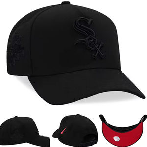 Casquette de baseball personnalisée 6 panneaux à bord incurvé en coton avec logo de broderie de papa à bord de couleur contrastée - Product Image 1
