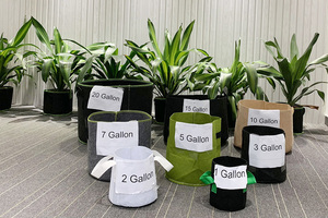 Bolsas de cultivo de macetas no tejidas de 1 a 1000 galones Bolsas de cultivo de plantas de fieltro de tela de aireación 3 5 7 10 15 20 25 30 60 65 75 300 gal - Product Image 6