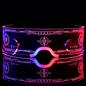 Lunettes à visière LED Cyberpunk, design futuriste, lunettes de fête avec <span class=keywords><strong>7</strong></span> changements de couleur - Product Image 2