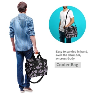 New Arrival Hawaiian Flower Nylon Fabric Custom Design Thermal Food Storage Insulated Portable Picnic Cooler Bag for Outdoor - Product Image 6