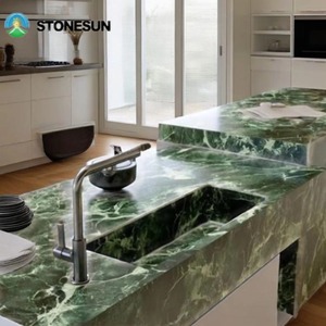 Piedra de mármol de estilo moderno Stonesun para encimera de baño interior sala de estar encimera laminada de mármol verde Alpi verde - Product Image 6