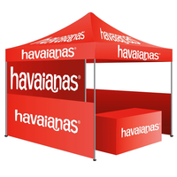 Carpa Plegable Personalizada Ranguo con Logotipo, 10x10 pies, para Publicidad en Exteriores, Ferias Comerciales, con Paredes Laterales, Impresión a Todo Color, Impermeable y con Protección UV