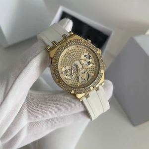 Reloj Cronógrafo Cuadrado <span class=keywords><strong>para</strong></span> Mujer <span class=keywords><strong>GUESS</strong></span> GW0407L1, Cuarzo, Caja de Acero Inoxidable de 38 mm, Resistente al Agua 30M, Correa de Silicona Simple, Venta al Por Mayor - Product Image 4