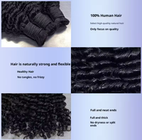 Extensions de cheveux Kinky Straight Feathers, 100% cheveux humains indiens Remy, double trame, pré-séparées, sans nœuds, réutilisables, style Boho