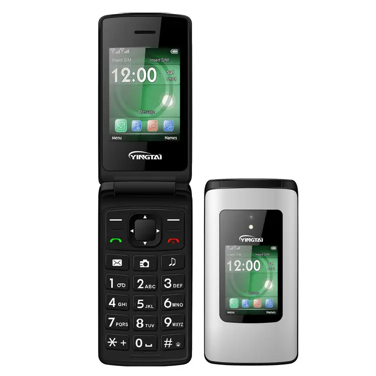 4G Opvouwbare Mobiele Telefoon Met Dubbel Scherm 4G Fm Bt Geen Wifi Geen Facebook-Functie Toetsenbord Klaptelefoon Mobiel