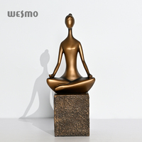 Statue de yoga féminine artisanale en polyrésine, style Art déco, durable, décoration d'intérieur, ornement pour salon