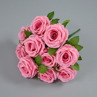 Soie artificielle Rose 10 têtes Rose Bouquet fleur florale de haute qualité hôtel mariage noël Tables décoration Faux Rose