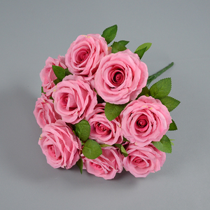 <span class=keywords><strong>Rosa</strong></span> di seta artificiale 10 teste <span class=keywords><strong>rosa</strong></span> Bouquet floreale fiore di alta qualità Hotel matrimonio tavole natale decorazione finta <span class=keywords><strong>rosa</strong></span> - Product Image 2