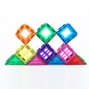 Juego de bloques de construcción de azulejos magnéticos para niños, juguete de construcción de arcoíris, <span class=keywords><strong>100</strong></span> piezas - Product Image 4