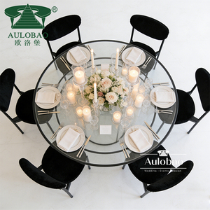 Table et chaises de restaurant en verre à cadre en métal noir - Product Image 6