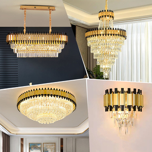 Özel rustik metal yuvarlak büyük İskandinav lüks avizeler otel oturma odası asma tavan ışığı led modern kristal avize - Product Image 2