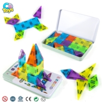 Juego de 50 Bloques de Construcción Magnéticos en Caja de Plástico, Tendencia 2025, Baldosas Magnéticas Portátiles, Juego de Viaje, Baldosas Magnéticas Mini de 3.75CM, para Todas las Edades