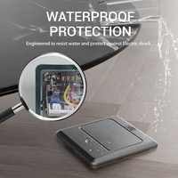 IP44 Wasserdichte deutsche Schuko-Steckdose RJ45-Netzwerksteckdosen (CAT6) mit Edelstahl abdeckung Popup-Boden-/Tischs teckdose