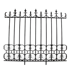 Panneaux de clôture décoratifs ornementaux en fonte en métal noir antique - Product Image 2