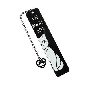 Marcadores de Libros con Diseño de Gato, Marcadores Metálicos Negros, Marcadores de Lectura, Colecciones para Amantes de los Libros, Artículos Escolares, Regalos para Amigos y Profesores - Product Image 1