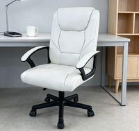 Chaise de bureau de direction ergonomique pivotante à dossier haut, réglable en hauteur, avec accoudoirs fixes, pour ordinateur, économique