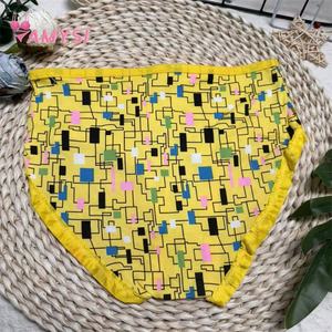 أميسي 189-6 #   ملابس داخلية جديدة للفتيات المراهقات من مصنع، سروال قصير مثلث الشكل بخصر متوسط الارتفاع مطبوع بالزهور من قماش حرير الحليب - Product Image 4