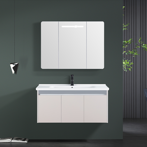 Set furnitur mandi kecil tahan air, kabinet kamar mandi kayu + kayu lapis persegi Modern Solid Vanity 32 inci - Product Image 3