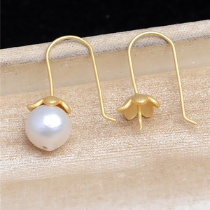 Boucles d'oreilles pendantes en argent S925 pour femmes, personnalisées, avec 5 à 6 perles, accessoires de bricolage, support vide, bijoux tendance - Product Image 2