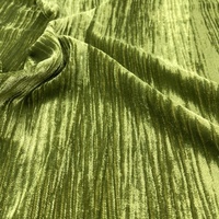 Kopierter Seidenvelours-Stoff für Kleider, Koreanischer Velours, Knittereffekt, Geknitterter Plissierter Velours-Stoff