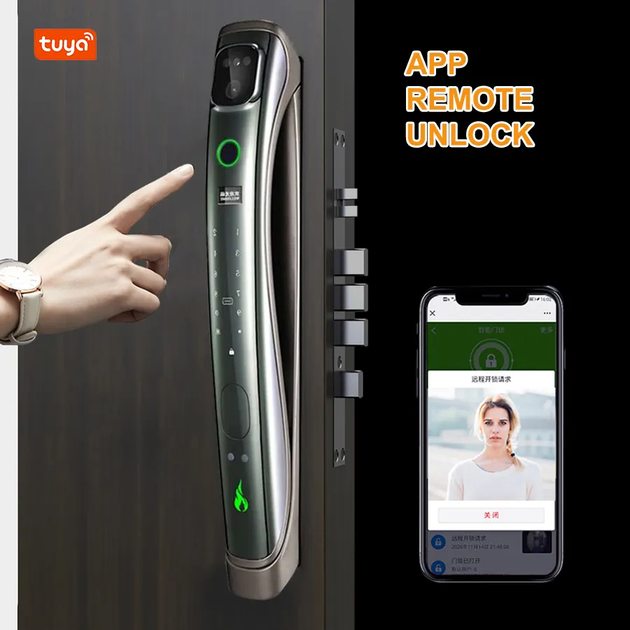 Night Vision Remote Control Finger Touch Digital Fingerprint Scanner Electric Thumb Print Safe Smart Gate Door Locks