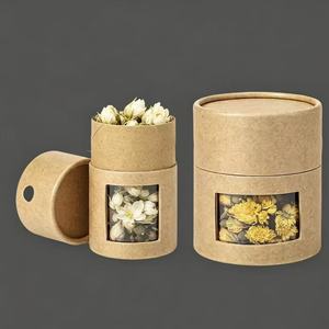 Tea Coffee Safe Visual <b>Window</b> Food Cylindrical Paper Can, Moisture-Proof Child-Resistant Buckle Paper Tube - Product Image 5