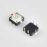 Mini interrupteur à bouton-poussoir momentané éclairé par LED trou vertical ouvert normal Type SMD 12V Max. Interrupteur à bouton-poussoir tactile inductif PCB