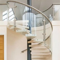 Escalier en colimaçon compact 2205, structure en acier inoxydable duplex + marches pliables en chêne américain, pour maisons miniatures écologiques intérieures