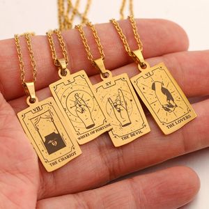 Nuevo Collar Retro de Acero Inoxidable Dorado con Colgante de las 22 Cartas del <span class=keywords><strong>Tarot</strong></span> - Product Image 2