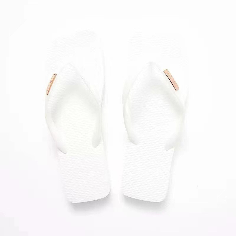 Square Toe PVC Rubber Flip-flops Outdoor Couples Beach Japanese Style Filp Flops